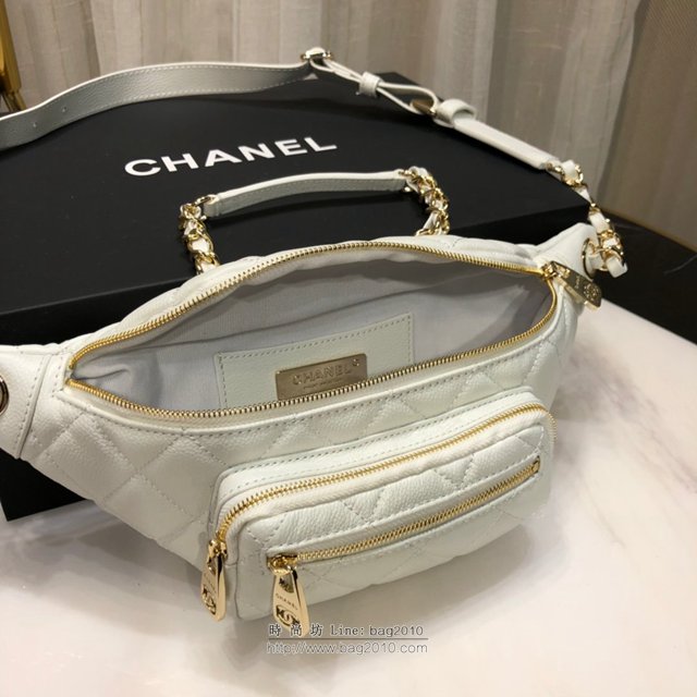 Chanel女包 香奈兒幻彩顆粒壓花牛皮革腰包 Chanel新款mini腰包 手拎 斜挎 肩背  djc3494